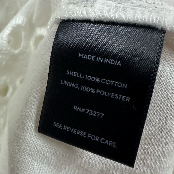 Simply Vera Wang White Eyelet Cotton Ruffle Long Sleeve Keyhole Back Blouse L - Picture 16 of 16